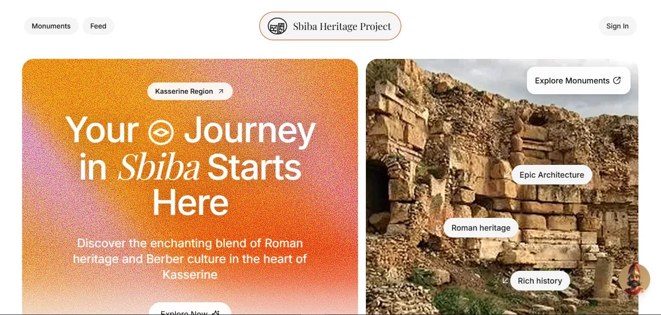 Sbiba Heritage interface